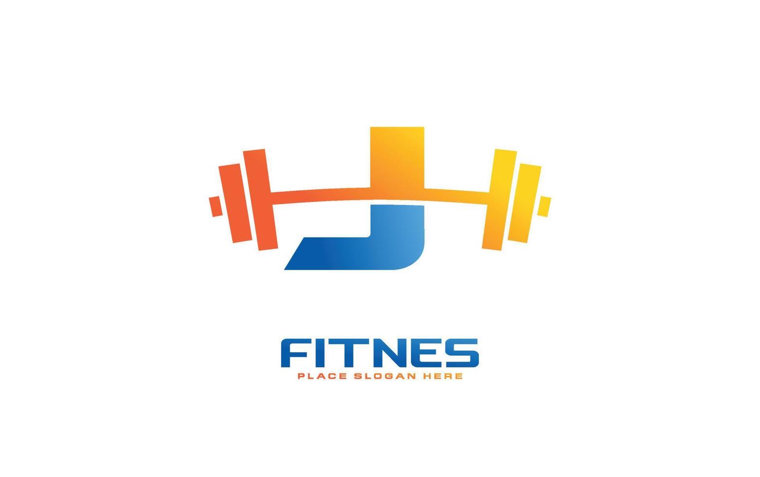 J logo gym vector for identity company. initial letter fitness template vector illustration for your brand.