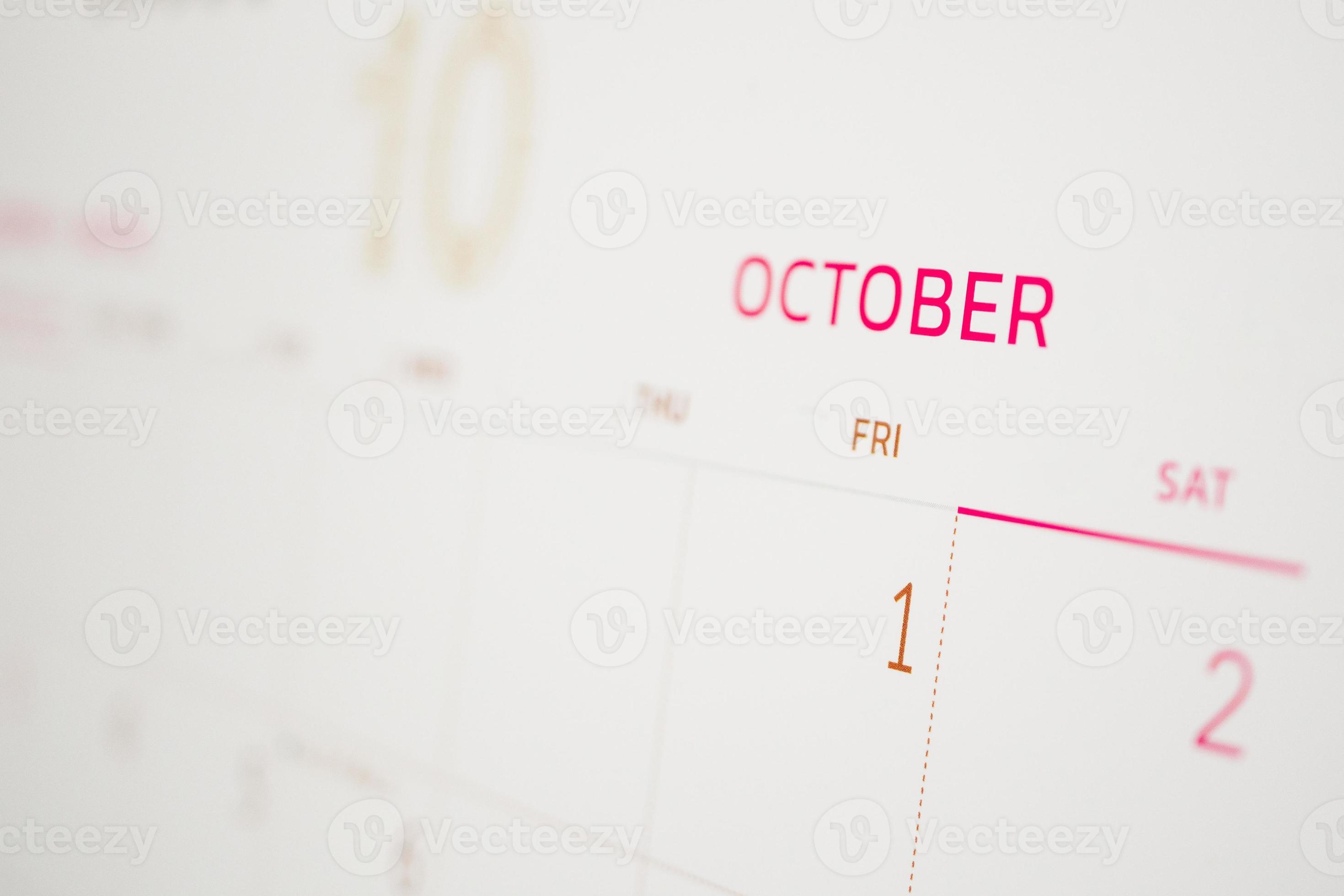 October Calendar Page With Months And Dates Business Planning october-calendar-page-with-months-and-dates-business-planning