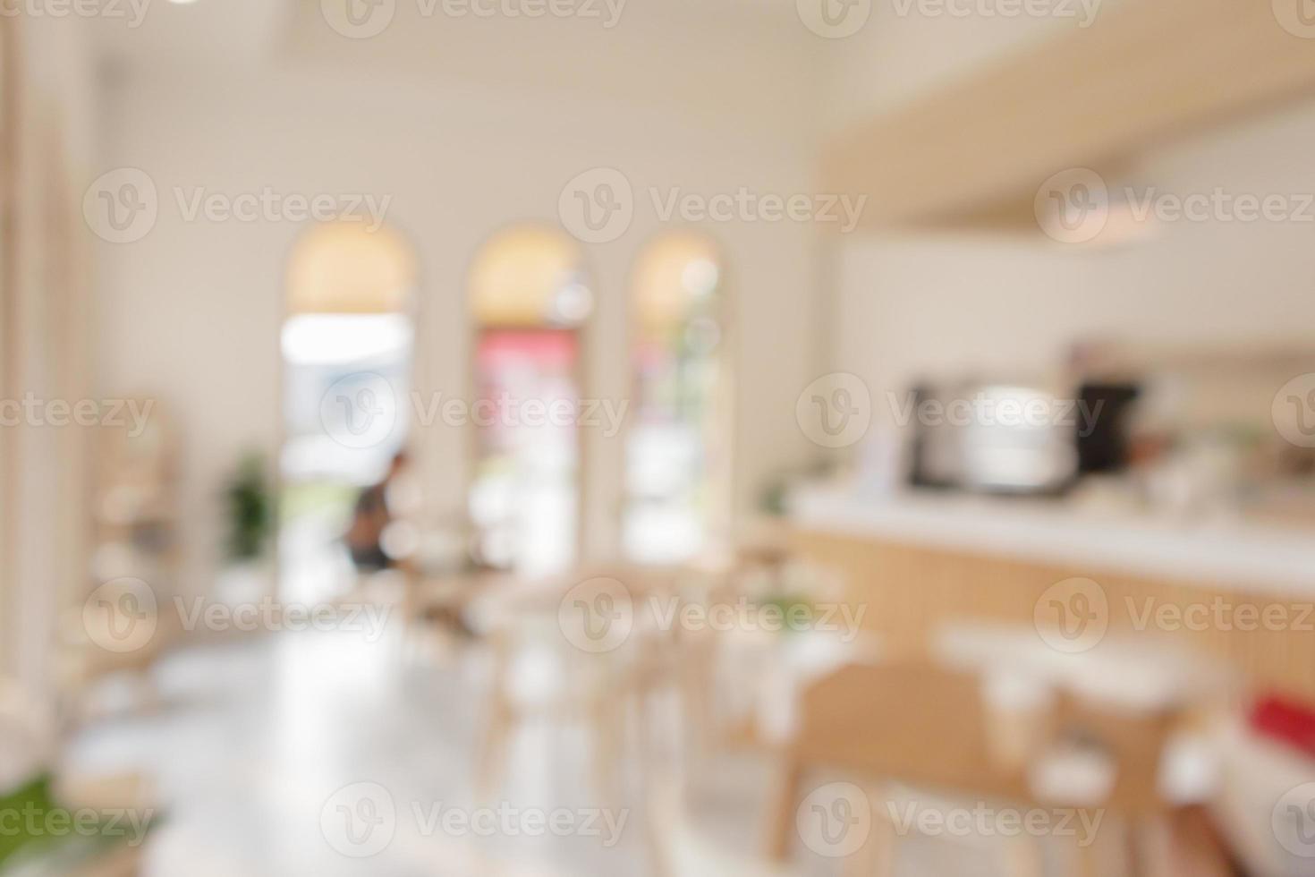 Coffee shop or cafe restaurant interior blur for background photo