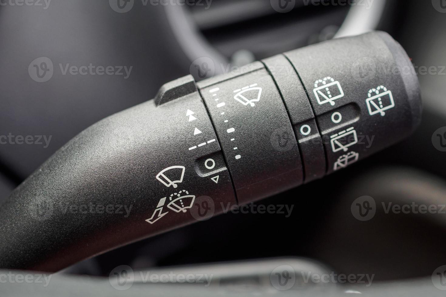 car windshield rain wiper control switch close up photo