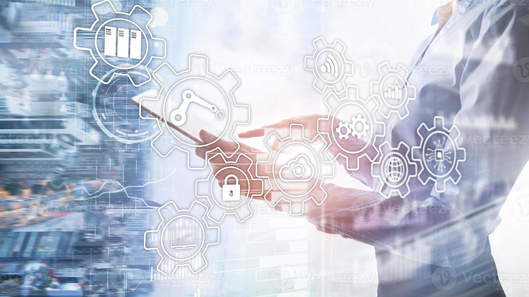 Technology innovation and process automation. Smart industry 4.0. photo
