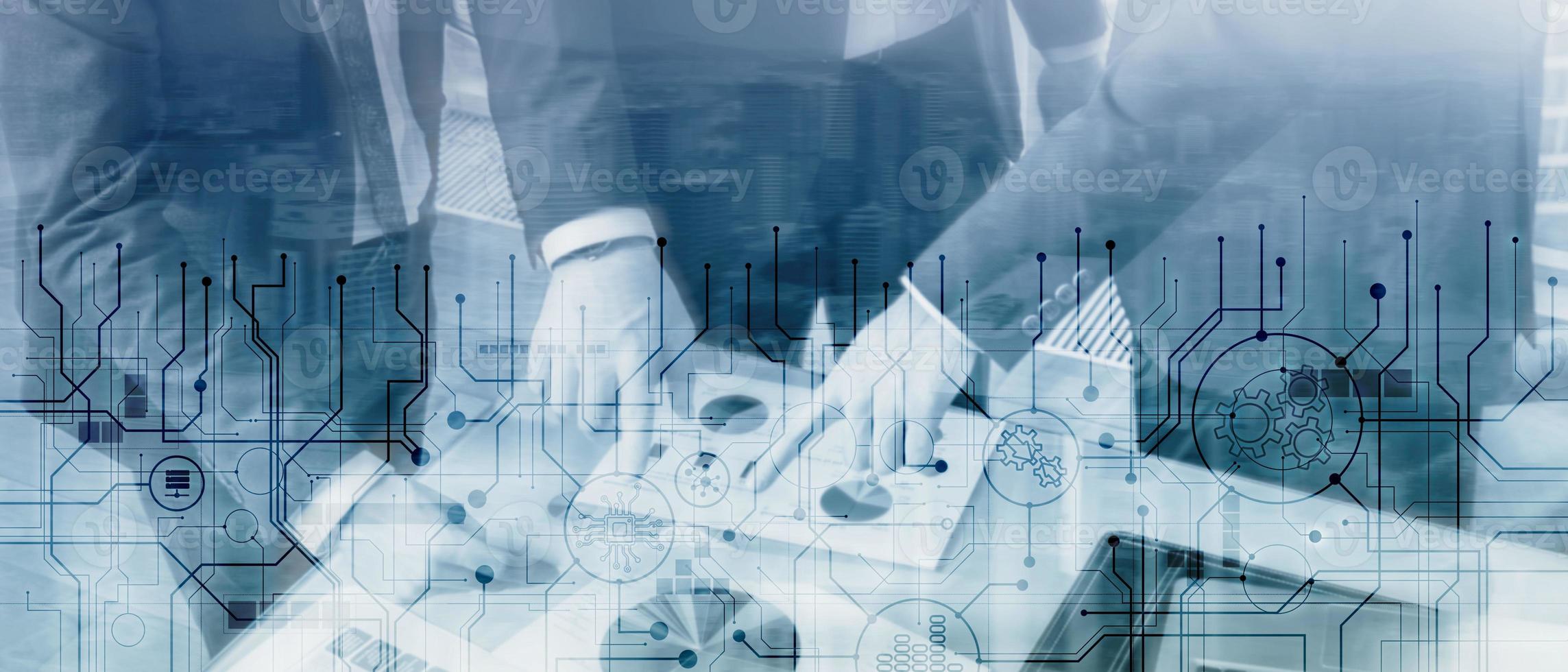Business abstract background automation technology concept. Business Technology photo