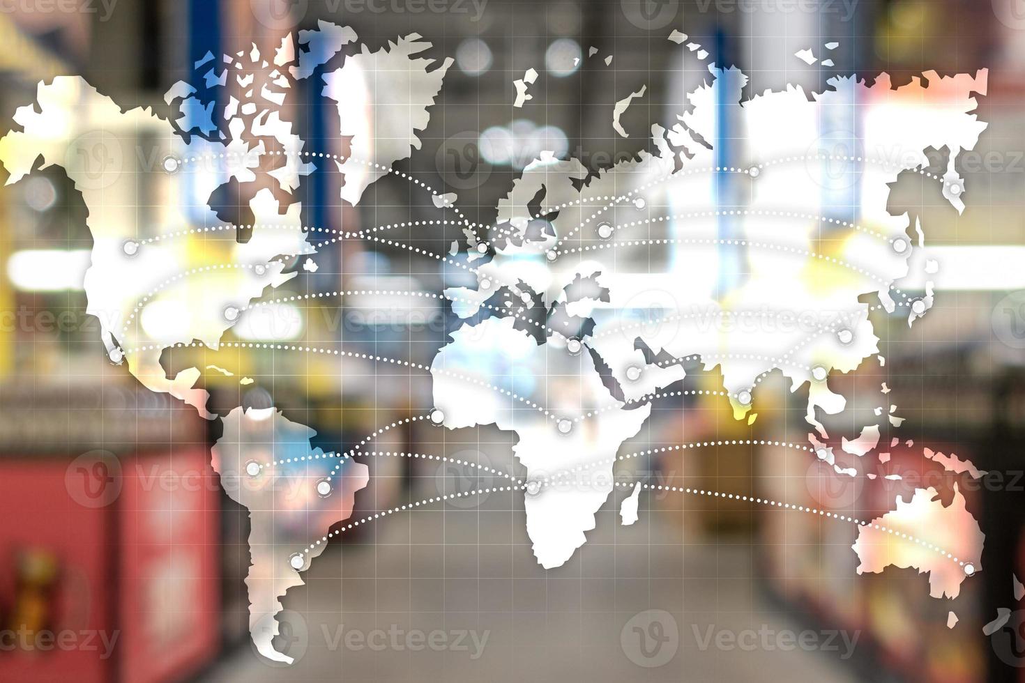 mapear la asociación logística global. concepto de exportación de importación. foto