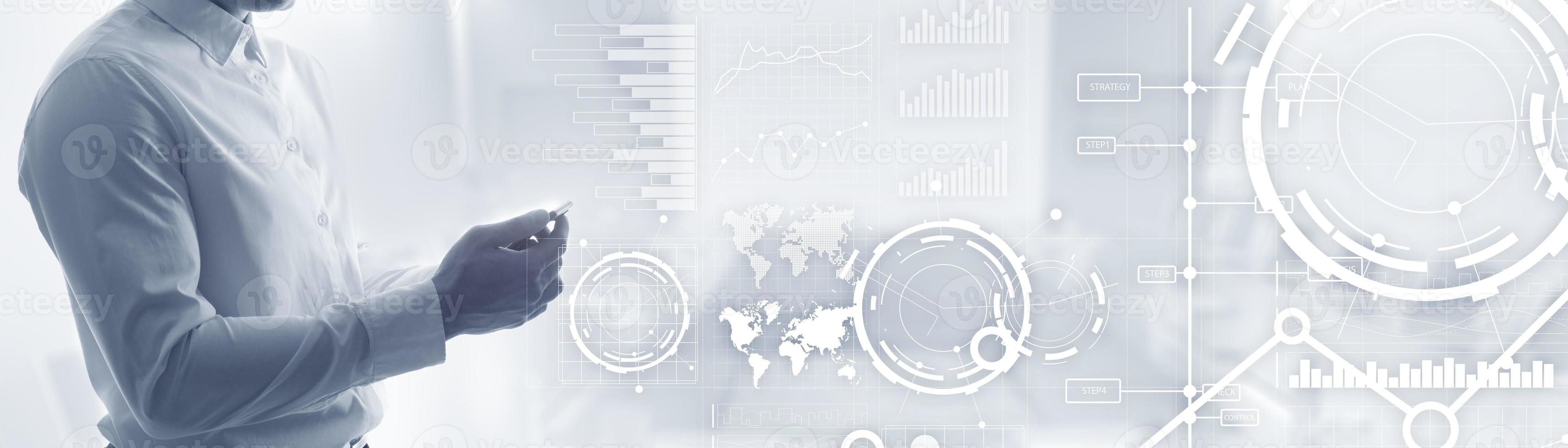 Website banner, Investment dashboard. Diagram Graph Stock Trading transparent business background. photo