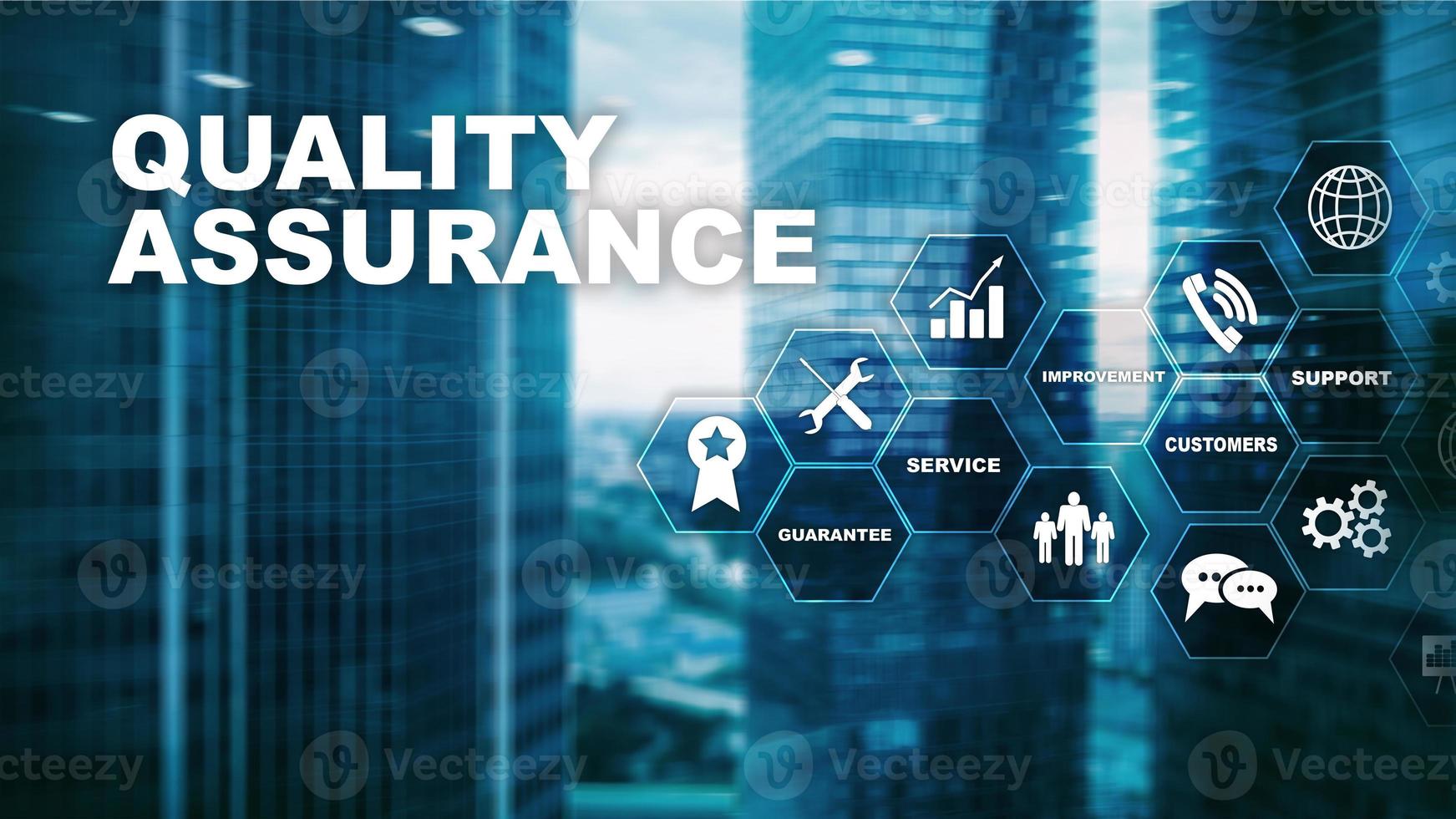 el concepto de garantía de calidad e impacto en las empresas. control de calidad. garantía de servicio. medios mixtos foto