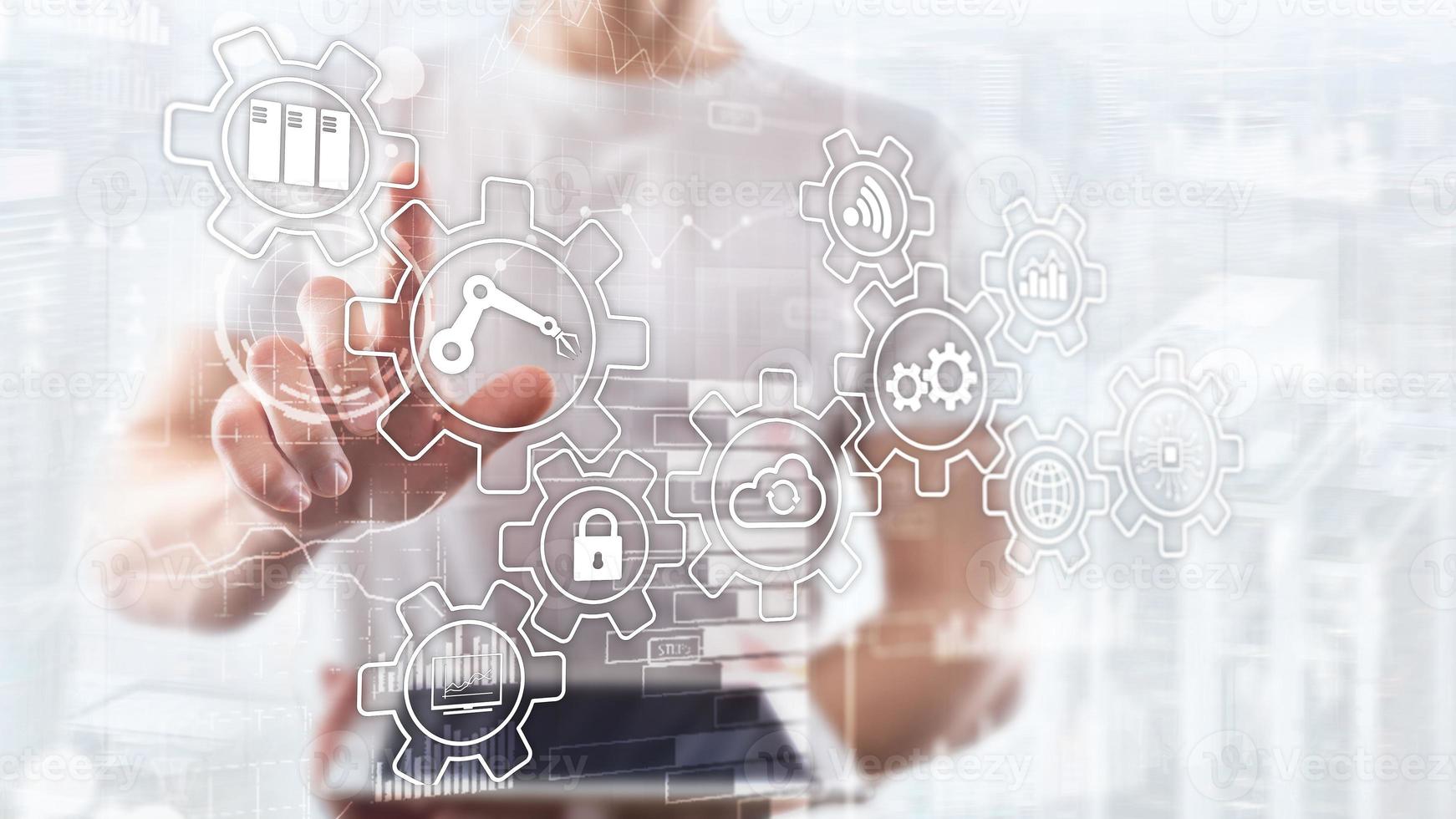 Technology innovation and process automation. Smart industry 4.0. photo