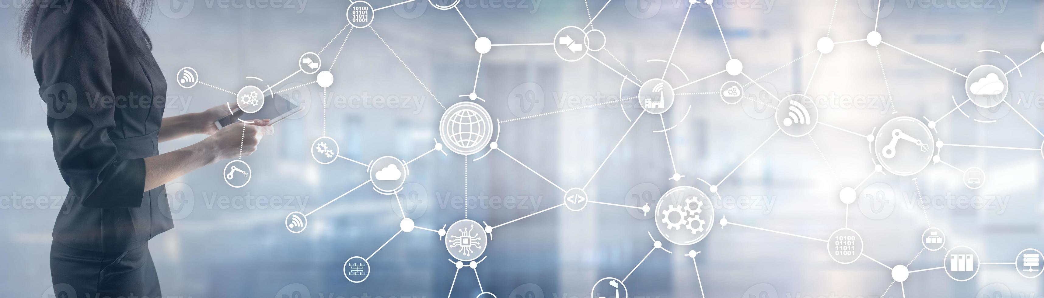Technology background. Workflow organisation structure on virtual screen. photo