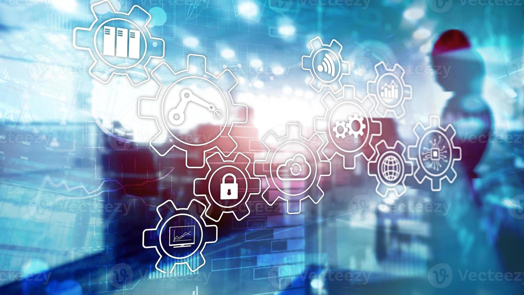 Technology innovation and process automation. Smart industry 4.0 photo