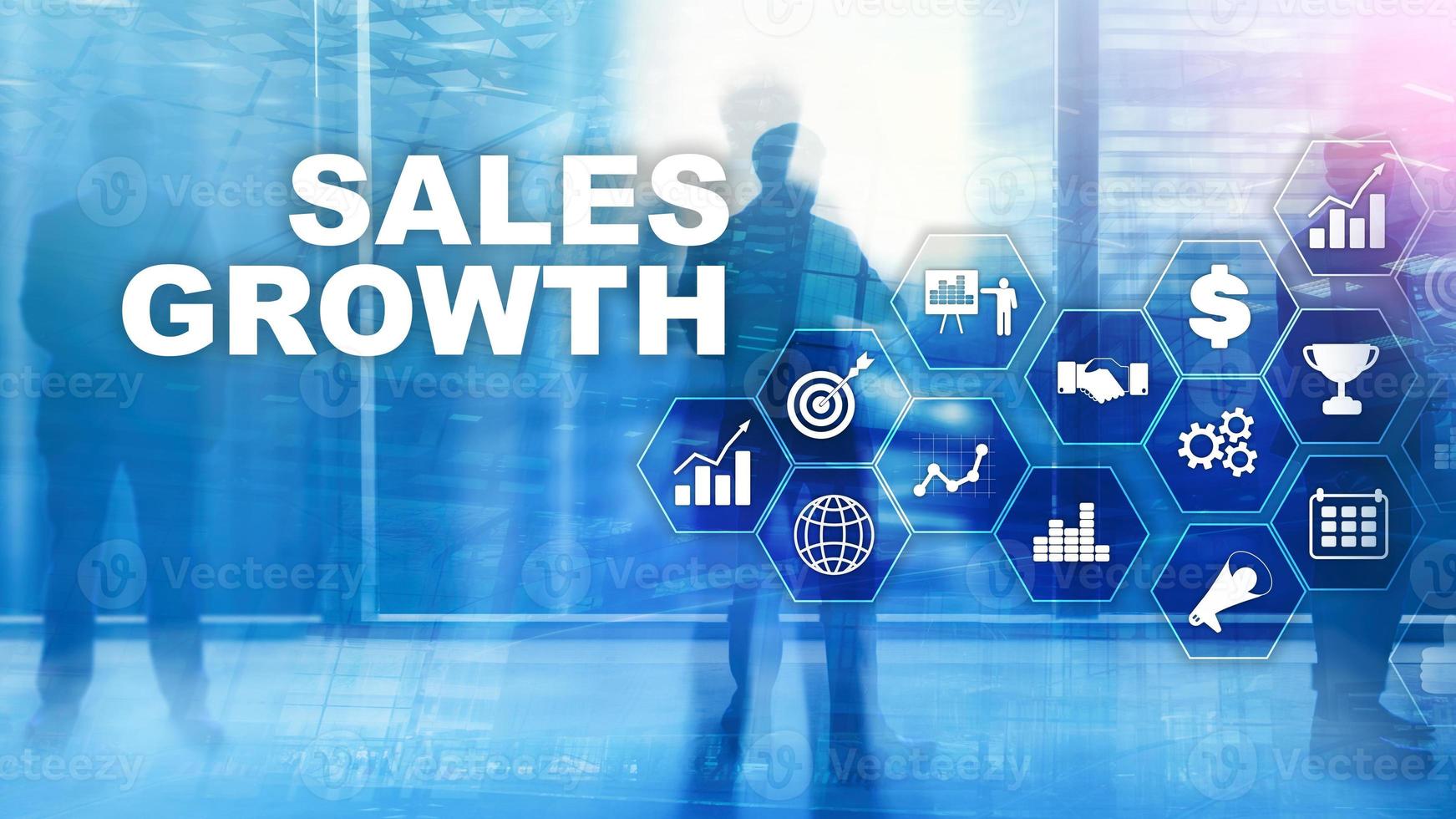 Chart growth concept. Sales increase, marketing strategy. Double exposure with business graph. photo