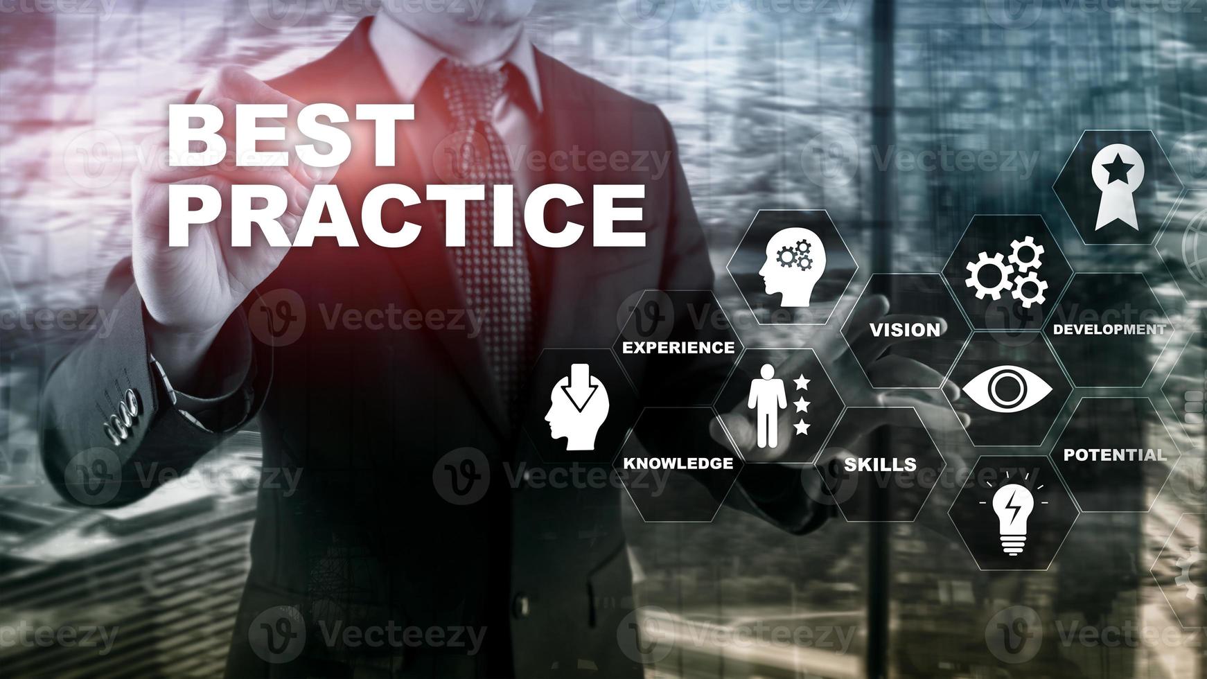 Best practice on virtual screen. Business, Technology, Internet and network concept. photo