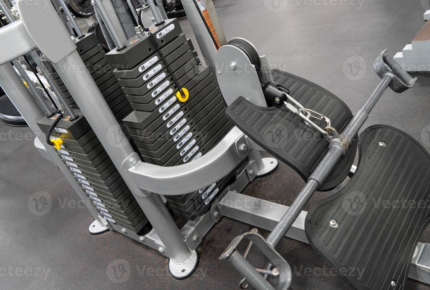 A closeup of the weight machine plate photo
