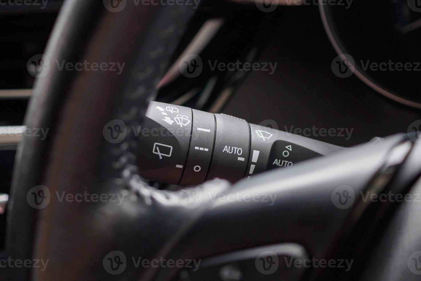 car windshield rain wiper control switch close up photo