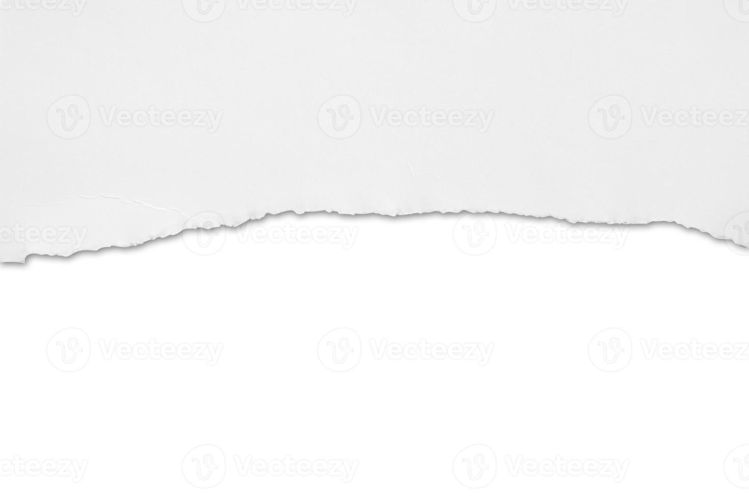 White ripped paper torn edges strips isolated on white background photo