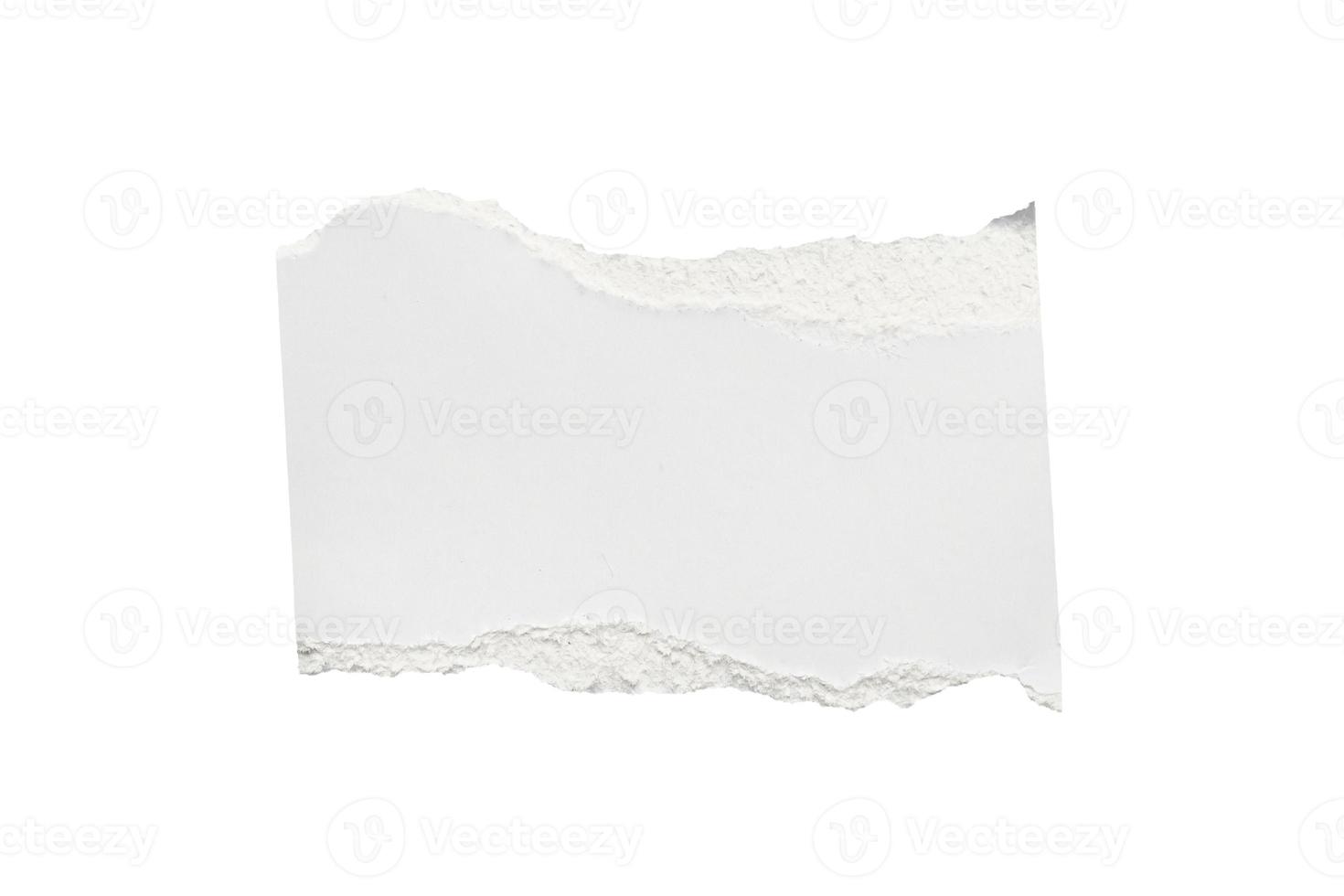 White ripped paper torn edges strips isolated on white background photo