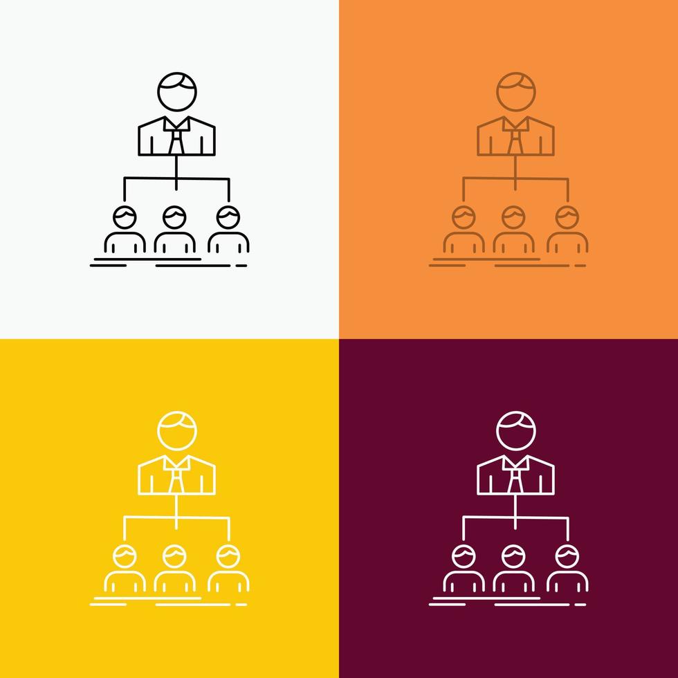 team. teamwork. organization. group. company Icon Over Various Background. Line style design. designed for web and app. Eps 10 vector illustration