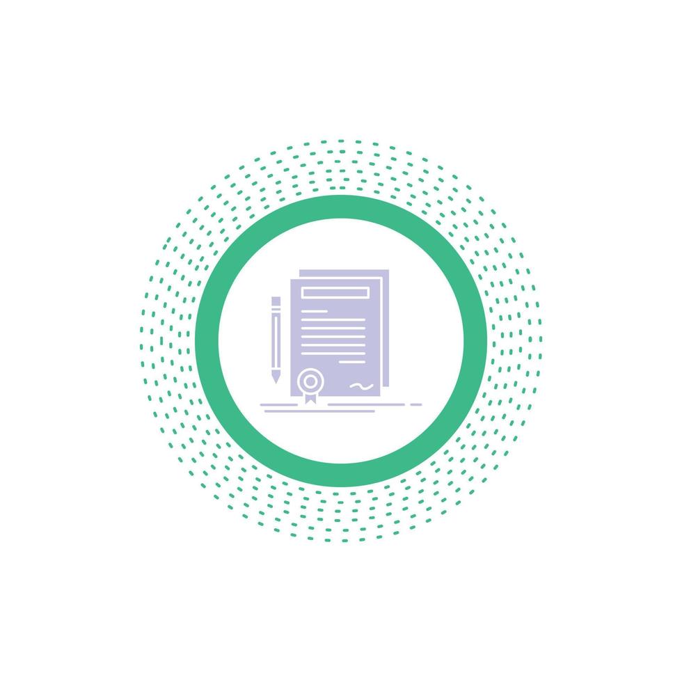 Business. certificate. contract. degree. document Glyph Icon. Vector isolated illustration