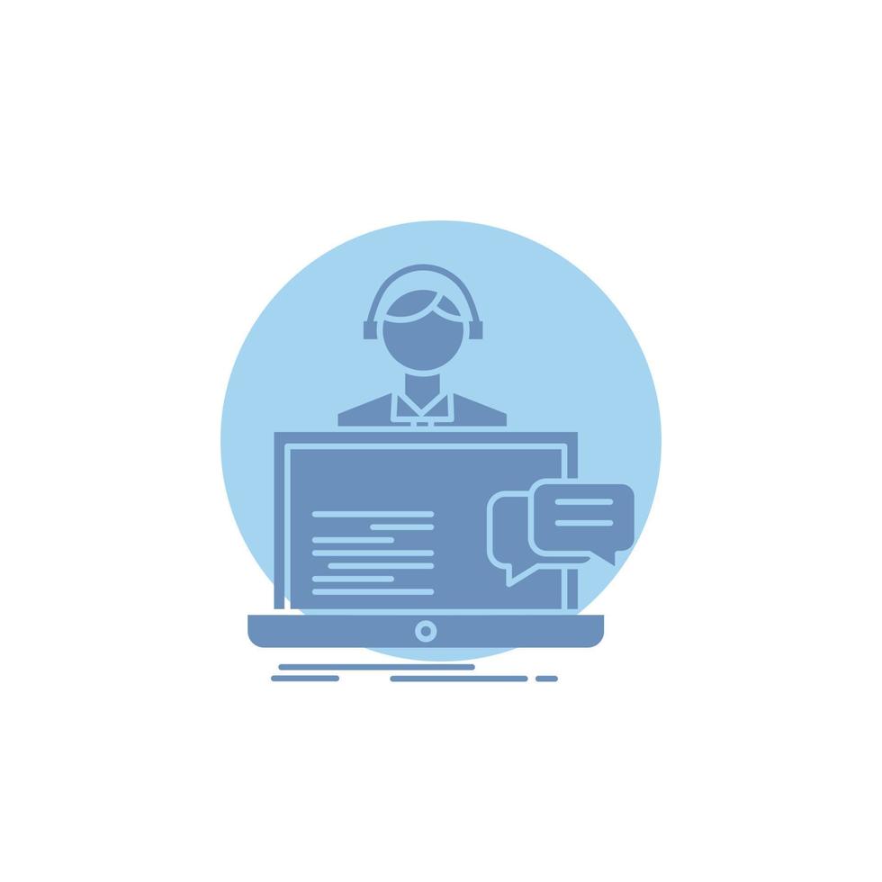 support. chat. customer. service. help Glyph Icon. vector