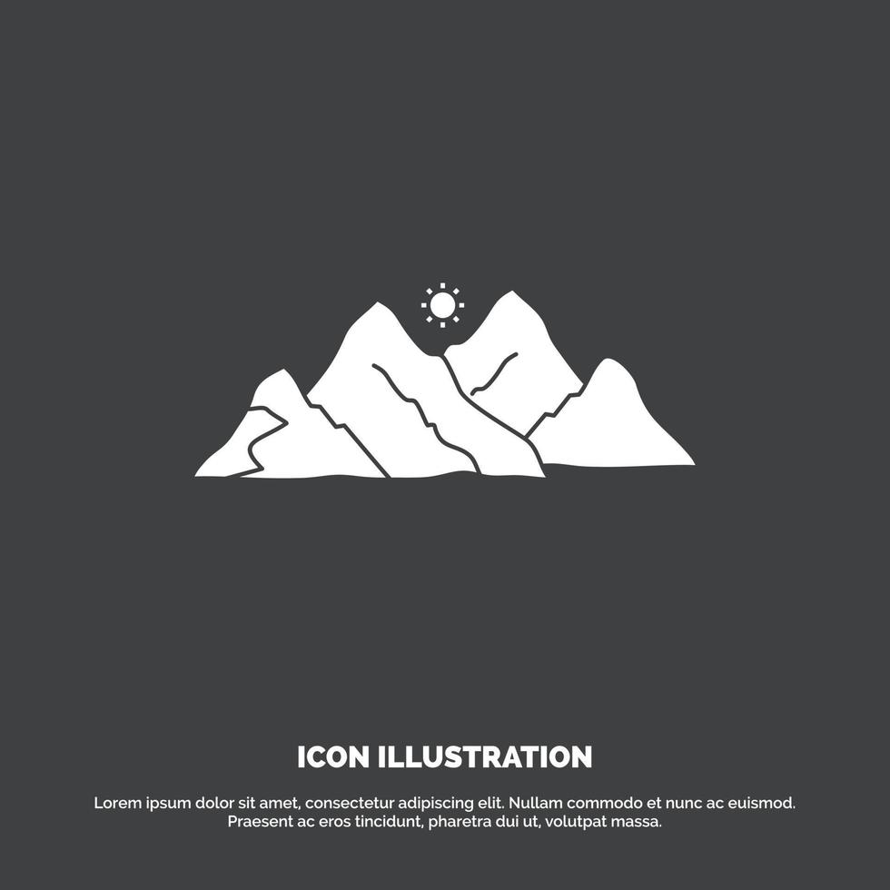 mountain. landscape. hill. nature. scene Icon. glyph vector symbol for UI and UX. website or mobile application