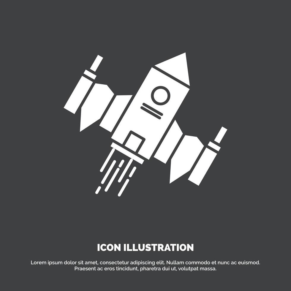 spacecraft. spaceship. ship. space. alien Icon. glyph vector symbol for UI and UX. website or mobile application