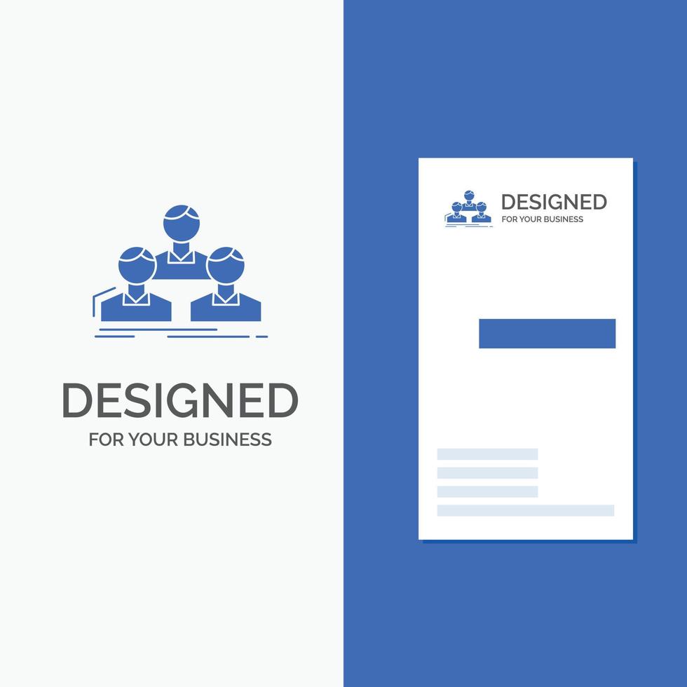 Business Logo for Company. employee. group. people. team. Vertical Blue Business .Visiting Card template. vector