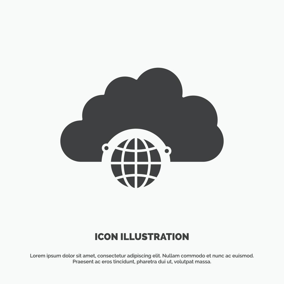 network. city. globe. hub. infrastructure Icon. glyph vector gray symbol for UI and UX. website or mobile application