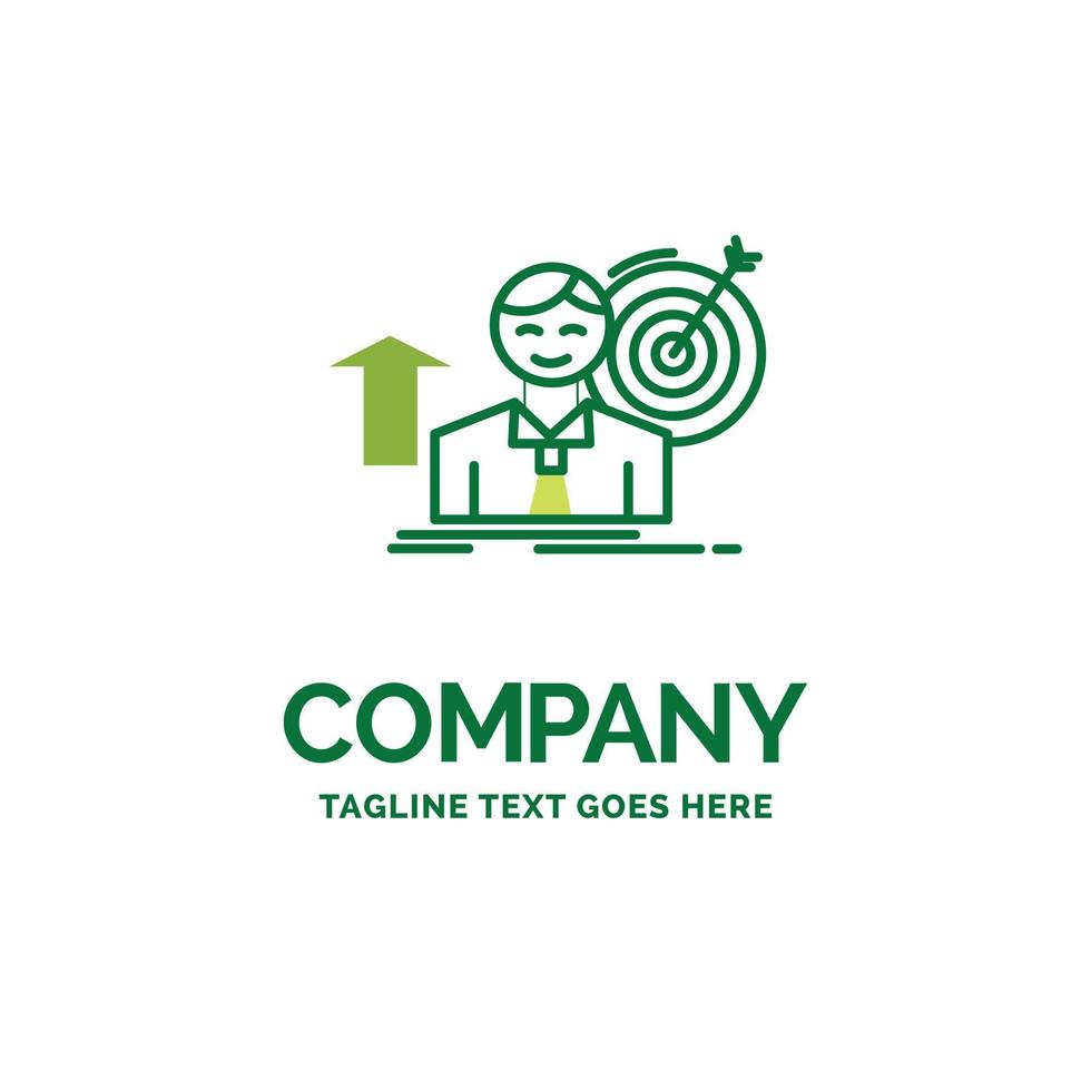 success. user. target. achieve. Growth Flat Business Logo template. Creative Green Brand Name Design. vector