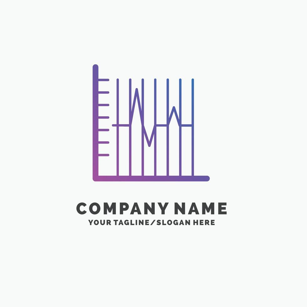 progress. report. statistics. patient. recovery Purple Business Logo Template. Place for Tagline. vector