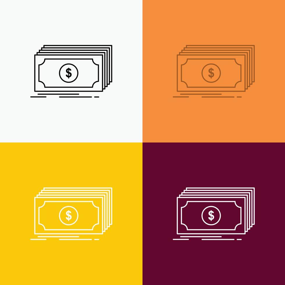 dinero. dólar. Finanzas. fondos. icono de dinero sobre varios antecedentes. diseño de estilo de línea. diseñado para web y aplicación. eps 10 ilustración vectorial vector