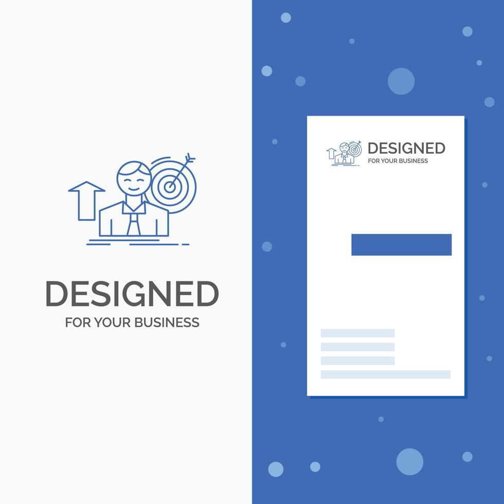 Business Logo for success. user. target. achieve. Growth. Vertical Blue Business .Visiting Card template vector