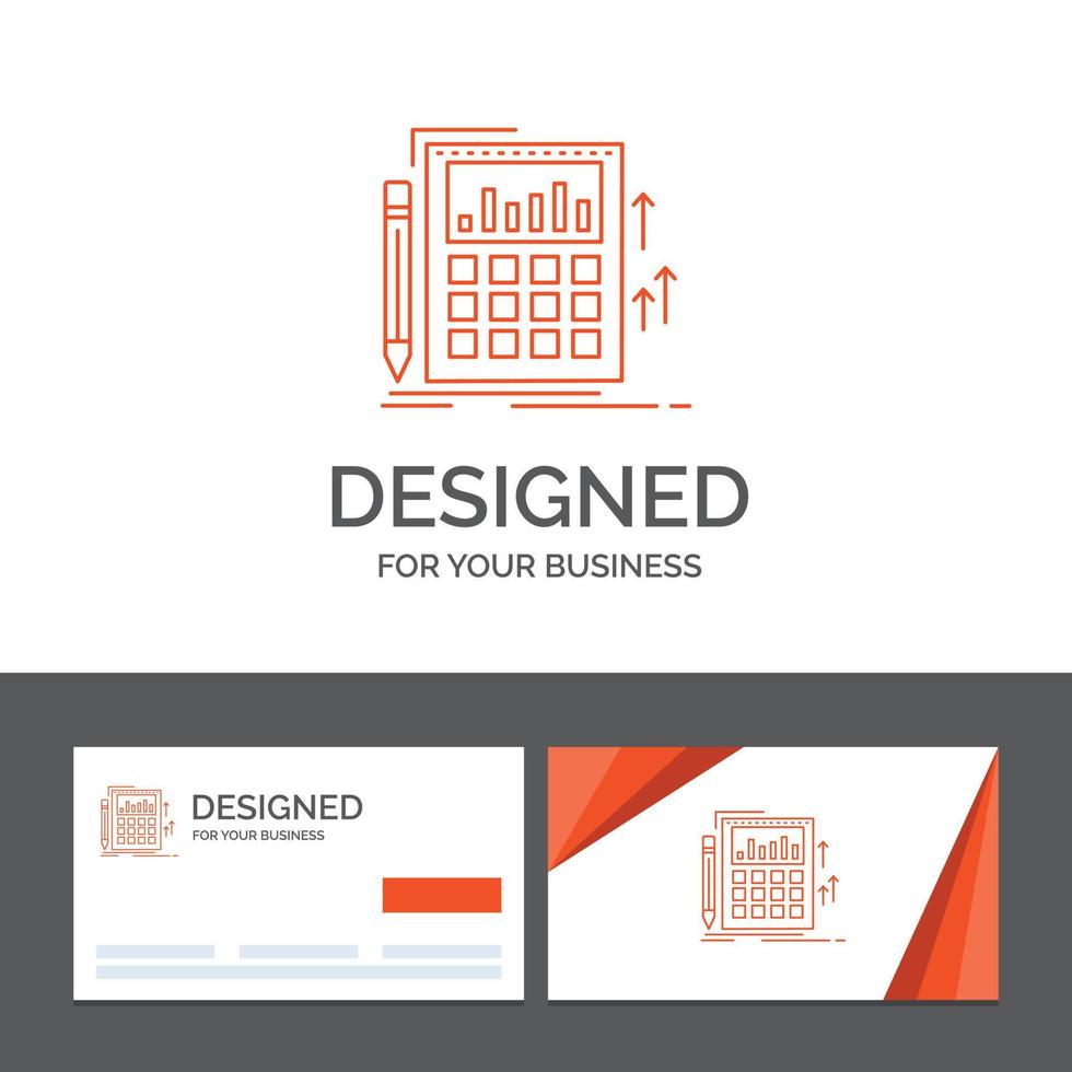 Business logo template for Accounting. audit. banking. calculation. calculator. Orange Visiting Cards with Brand logo template vector