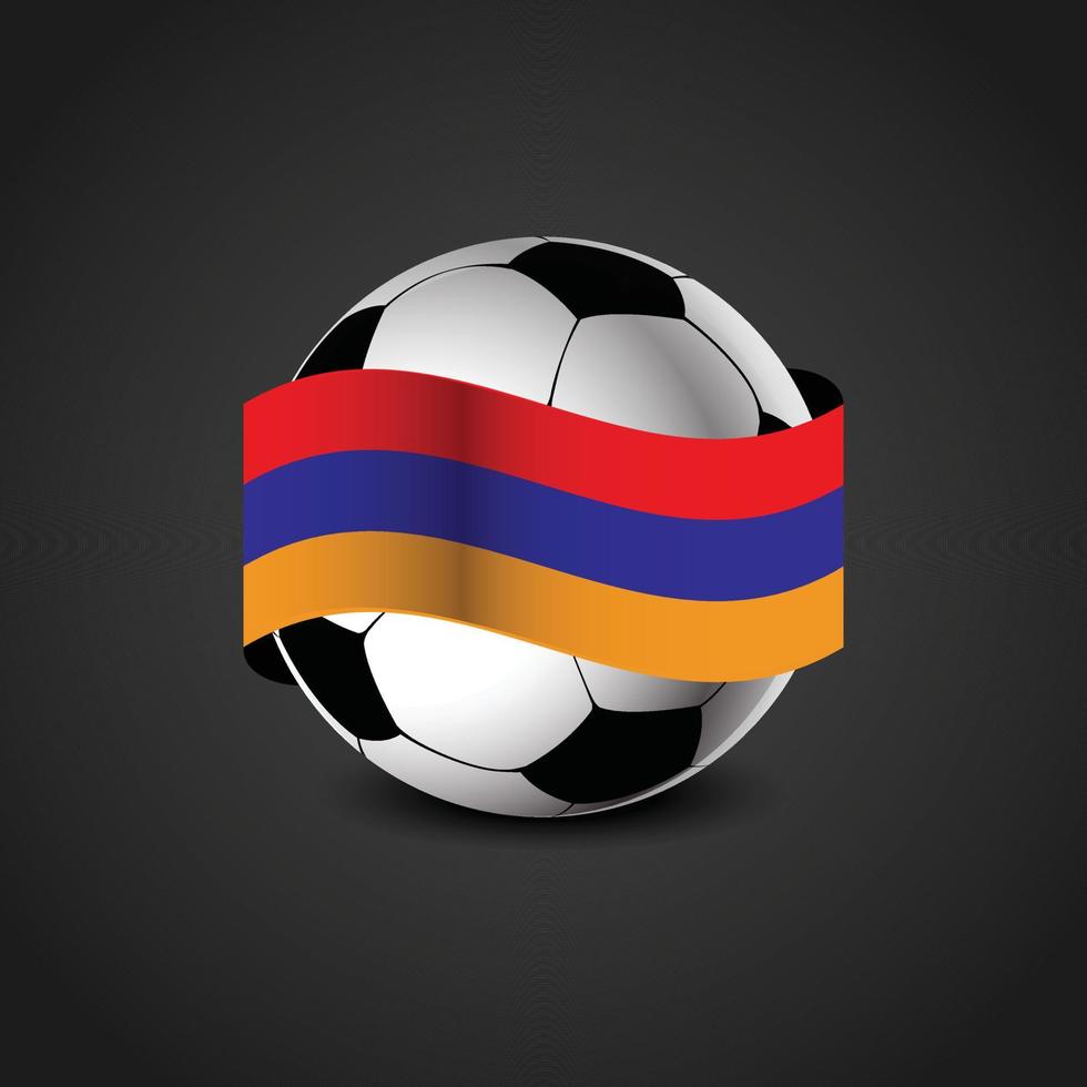 bandera de armenia alrededor del fútbol vector