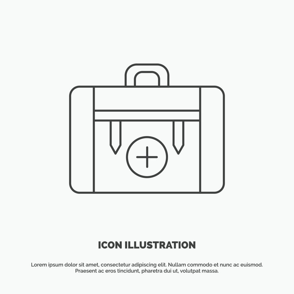 bag. camping. health. hiking. luggage Icon. Line vector gray symbol for UI and UX. website or mobile application