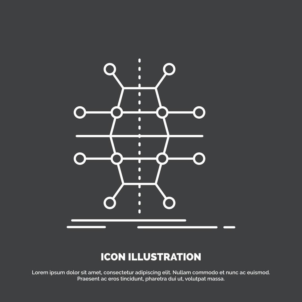 distribución. cuadrícula. infraestructura. la red. icono inteligente. símbolo de vector de línea para ui y ux. sitio web o aplicación móvil