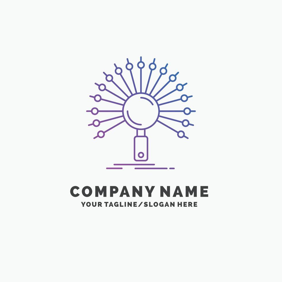 Data. information. informational. network. retrieval Purple Business Logo Template. Place for Tagline vector