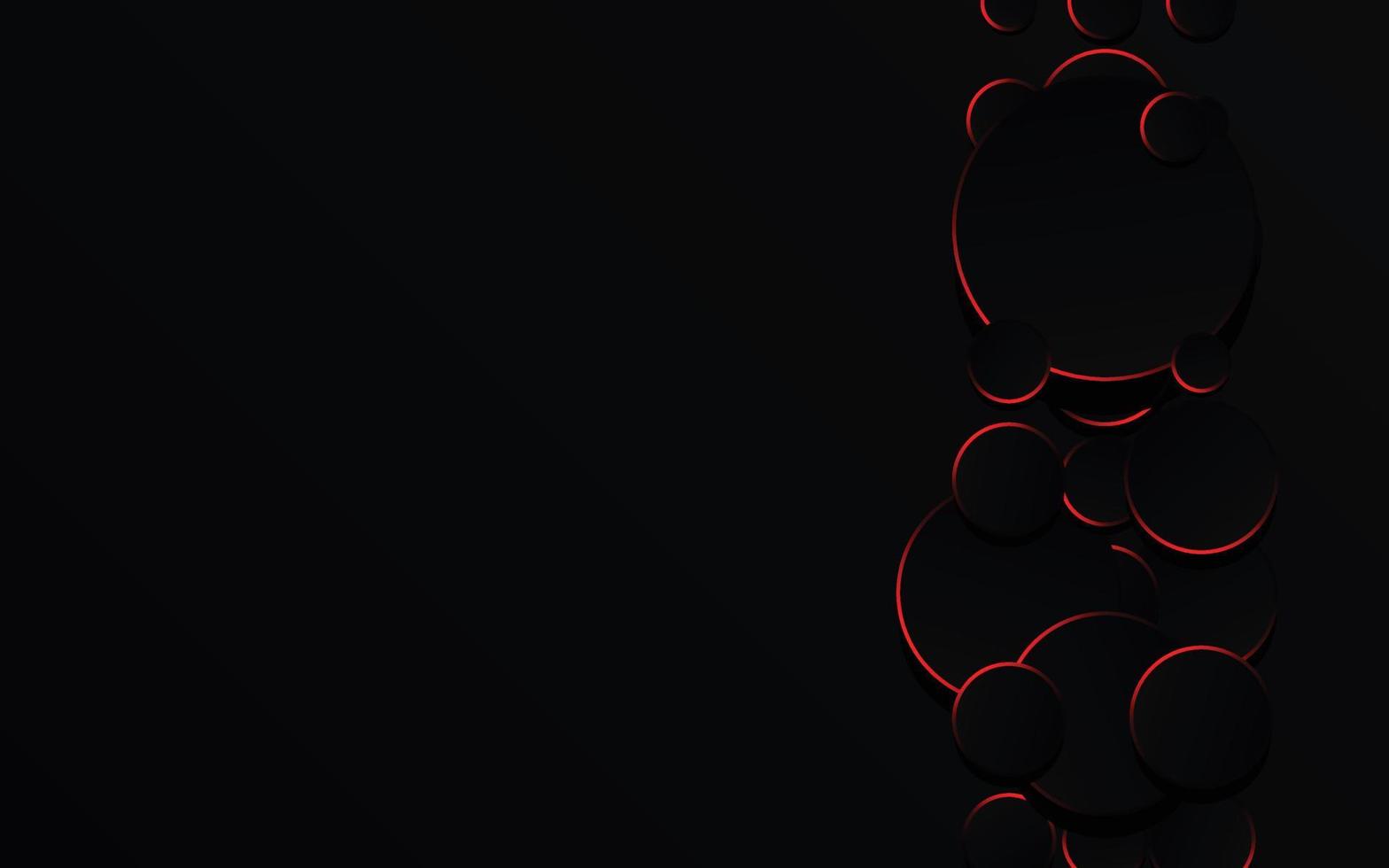 Abstract Red Circle on black background technology vector