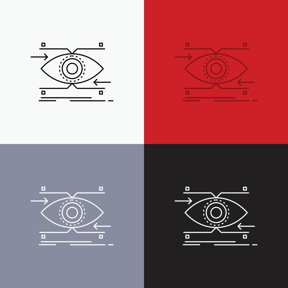 attention. eye. focus. looking. vision Icon Over Various Background. Line style design. designed for web and app. Eps 10 vector illustration