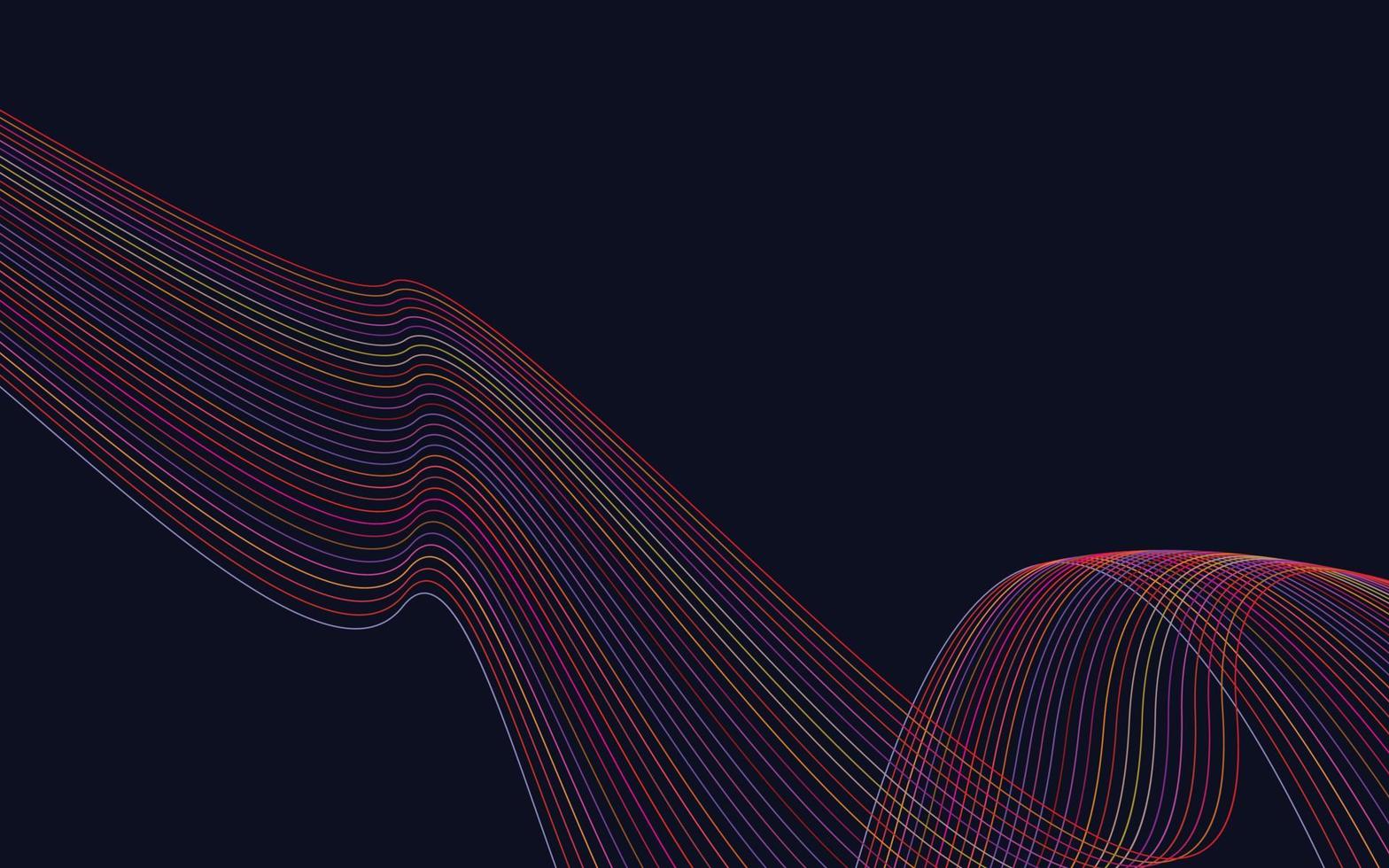 Wave with shadow. Abstract Red lines on a background vector