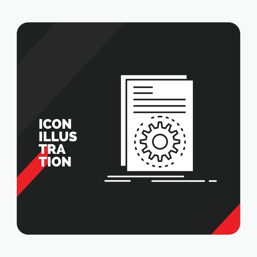 Red and Black Creative presentation Background for Code. executable. file. running. script Glyph Icon vector