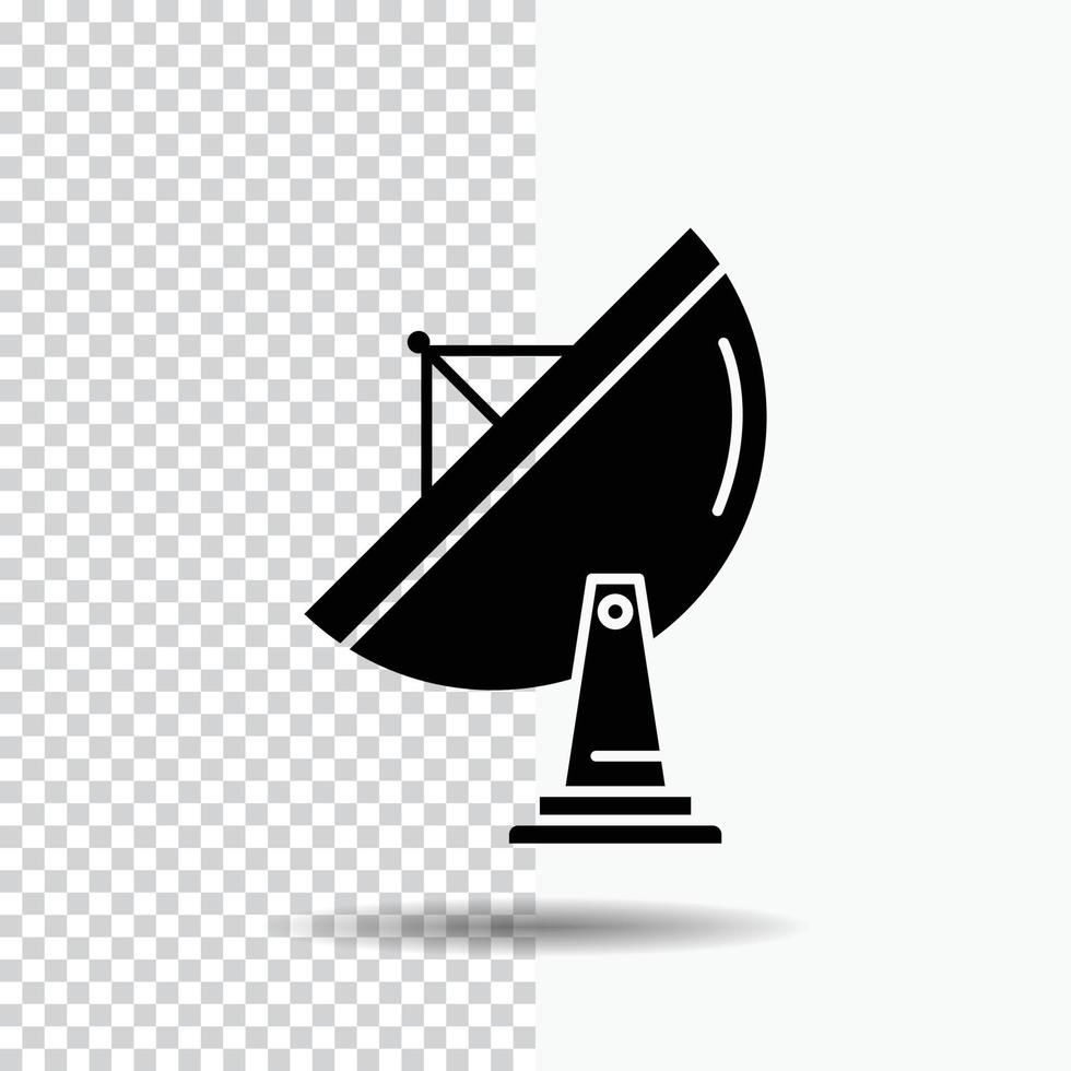 satellite. antenna. radar. space. dish Glyph Icon on Transparent Background. Black Icon vector