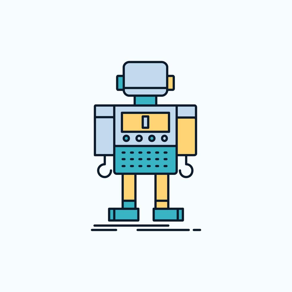 autonomous. machine. robot. robotic. technology Flat Icon. green and Yellow sign and symbols for website and Mobile appliation. vector illustration