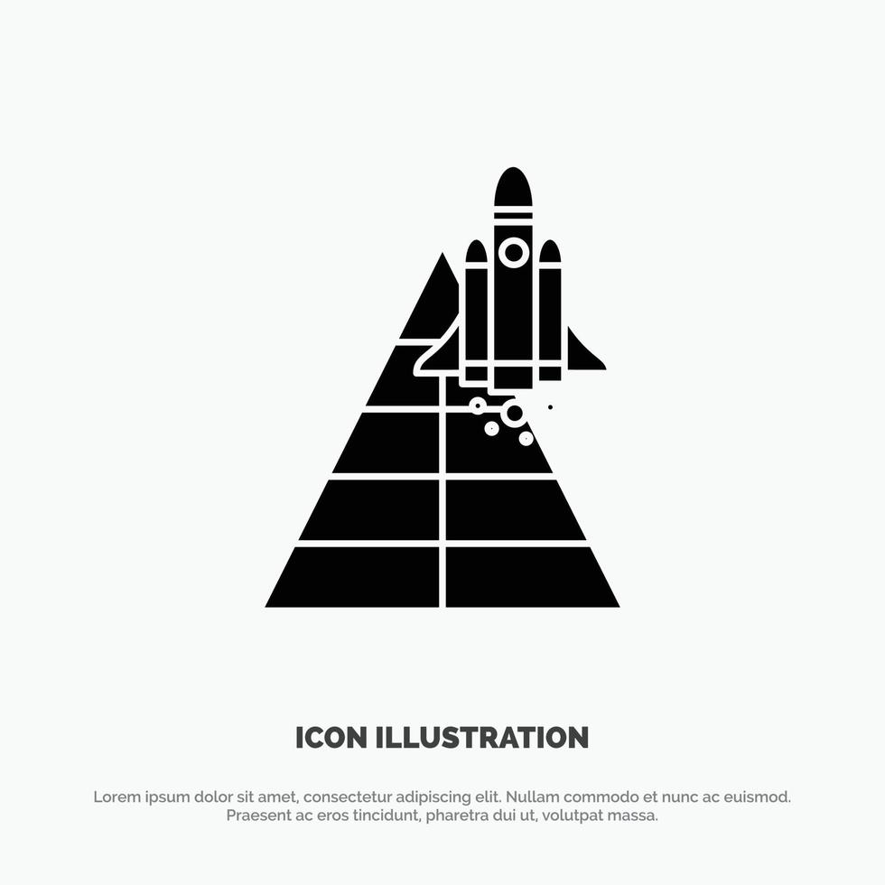 Space Station Aircraft Spacecraft Launch solid Glyph Icon vector
