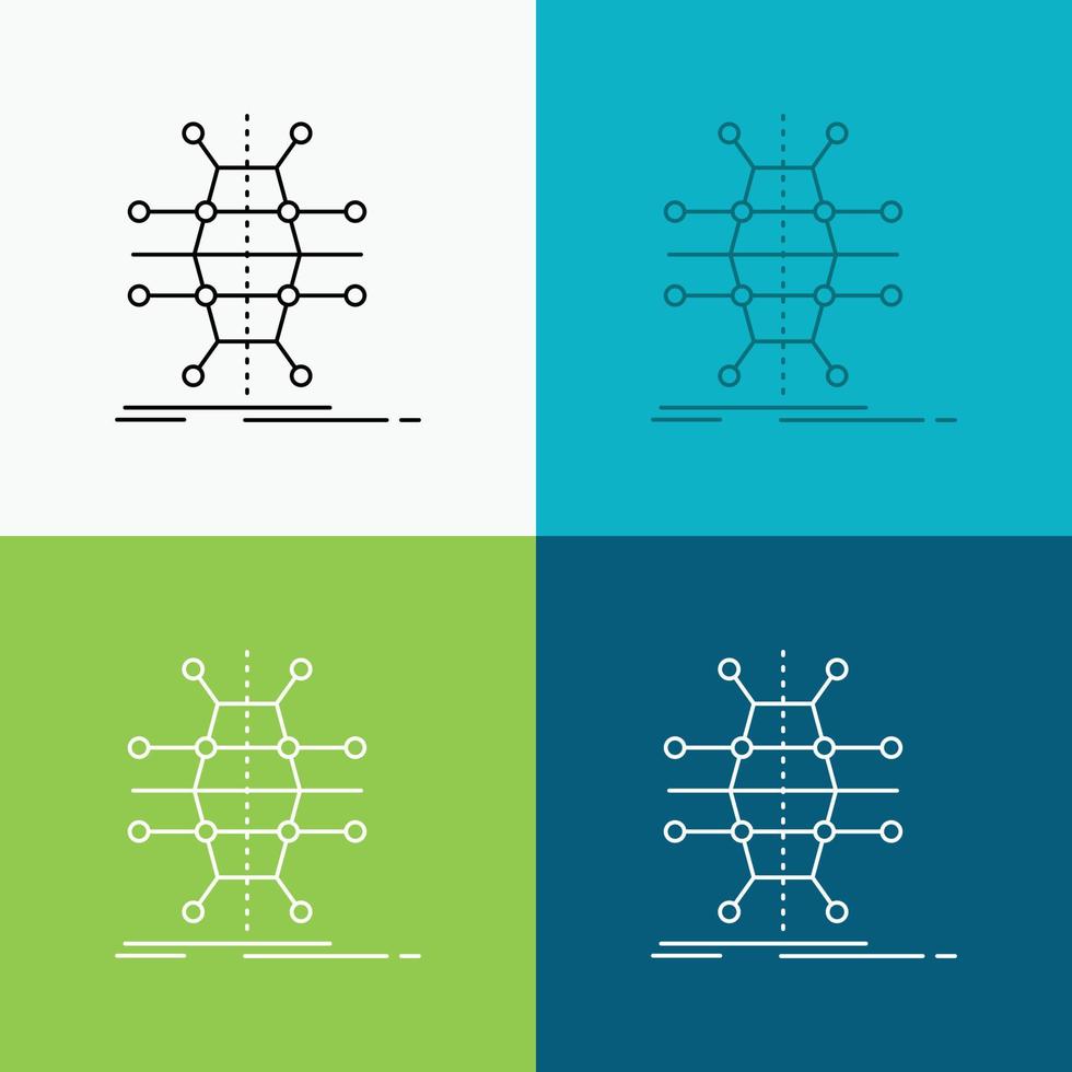 Distribution. grid. infrastructure. network. smart Icon Over Various Background. Line style design. designed for web and app. Eps 10 vector illustration