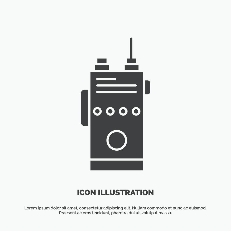walkie. talkie. communication. radio. camping Icon. glyph vector gray symbol for UI and UX. website or mobile application