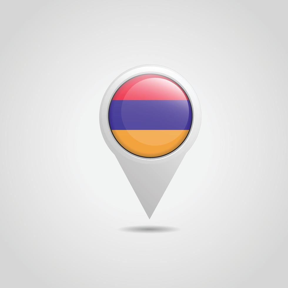 pin de mapa de la bandera de armenia vector