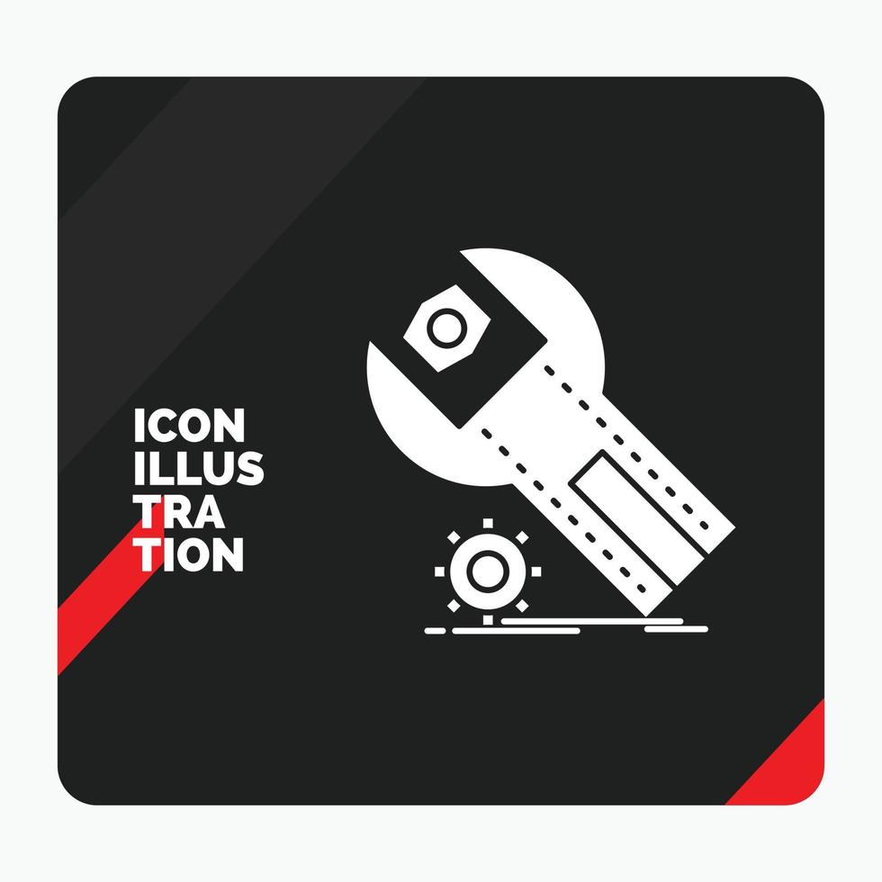 Red and Black Creative presentation Background for settings. App. installation. maintenance. service Glyph Icon vector