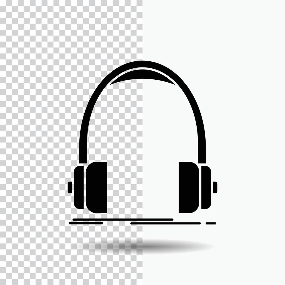 Audio. headphone. headphones. monitor. studio Glyph Icon on Transparent Background. Black Icon vector