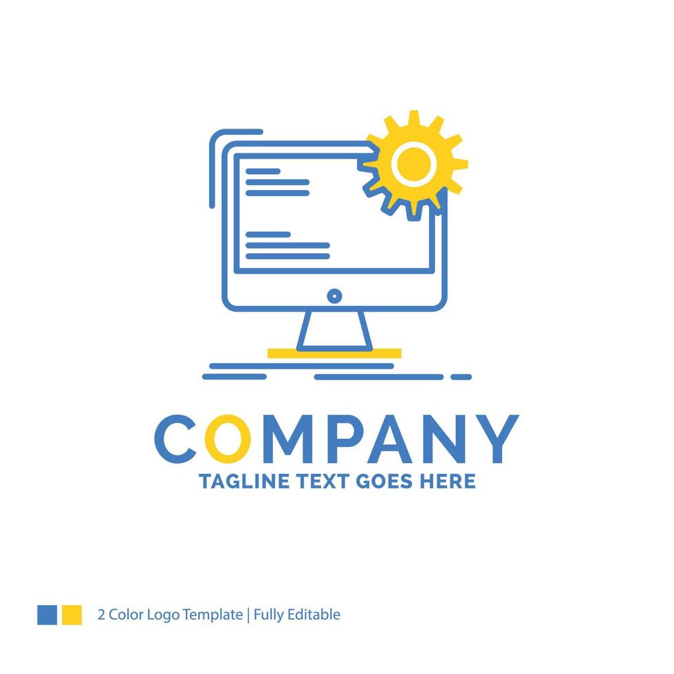 Internet. layout. page. site. static Blue Yellow Business Logo template. Creative Design Template Place for Tagline. vector