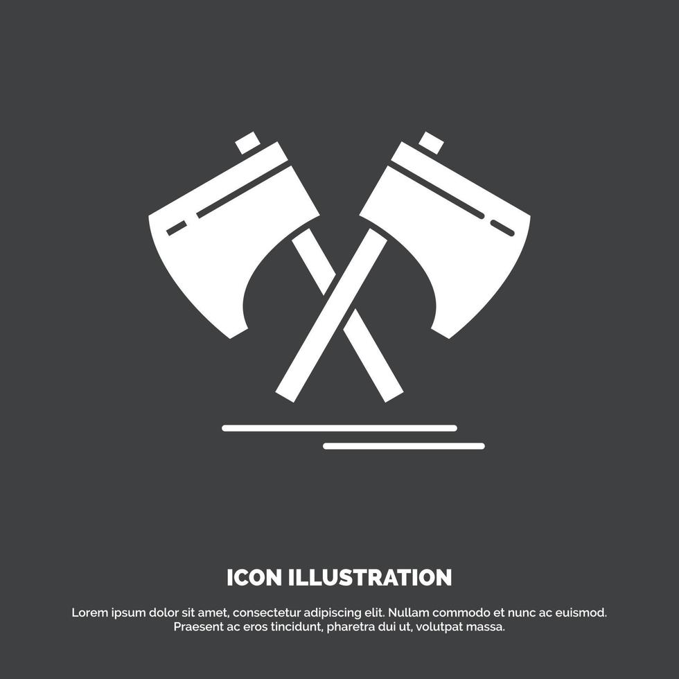 Axe. hatchet. tool. cutter. viking Icon. glyph vector symbol for UI and UX. website or mobile application
