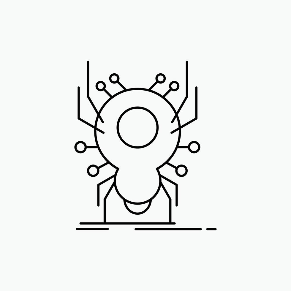 Bug. insect. spider. virus. App Line Icon. Vector isolated illustration