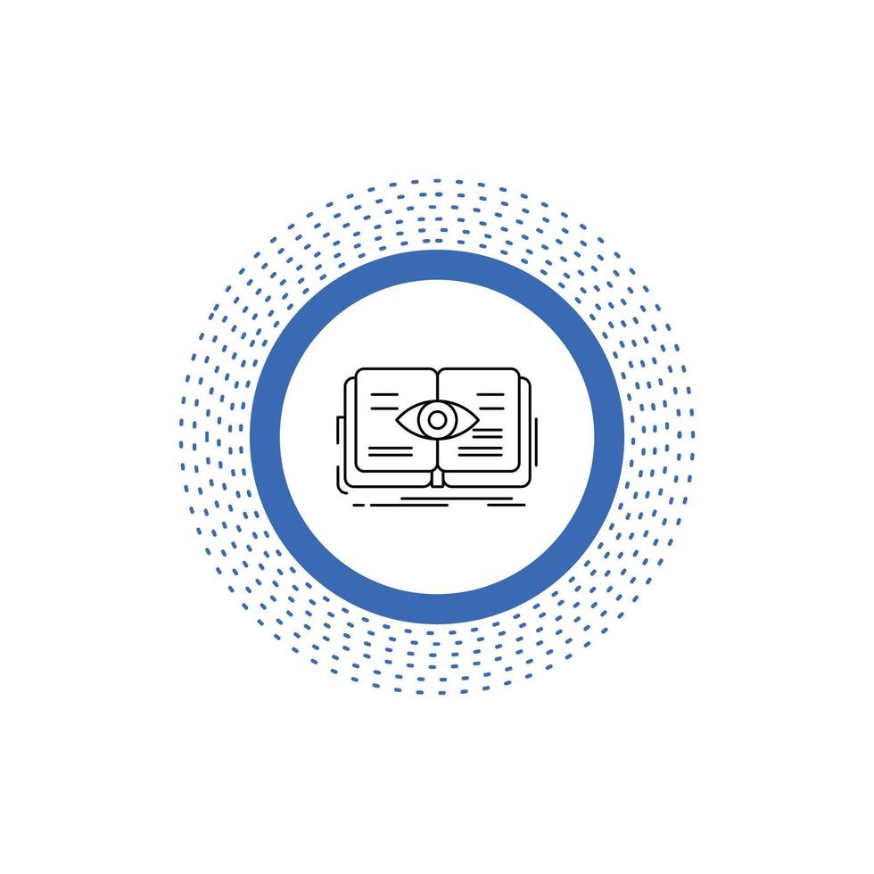 knowledge. book. eye. view. growth Line Icon. Vector isolated illustration